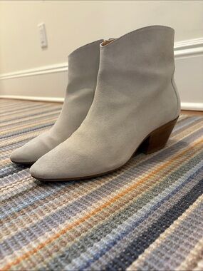 Isabel Marant Light Gray Suede Ankle Boot
